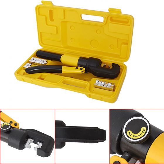 10 Ton Hydraulic Wire Battery Cable Lug Terminal Crimper Crimping Tool 8 Dies Fit for Crimping wires