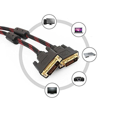 1.5M High Quality DVI Cable 24+1 Gold Plated DVI-D Dual Link