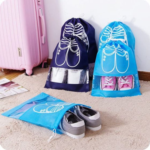 1 PCS Non-Woven Fabric Dustproof Shoe Bags with Drawstring for Travel